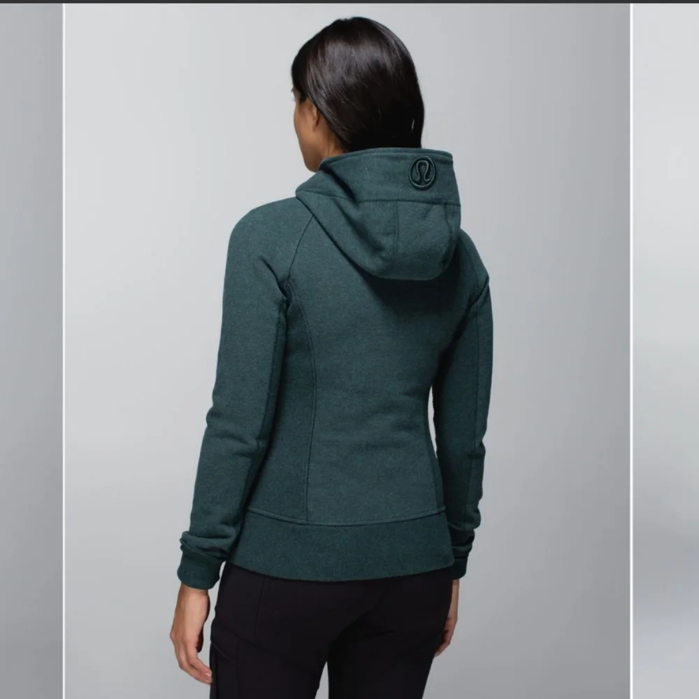 EUC Lululemon Scuba Hoodie II Heathered Fuel Green 4 - Picture 2 of 12